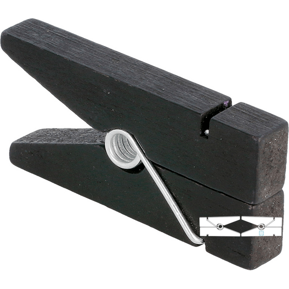 Label Holder Black Wood